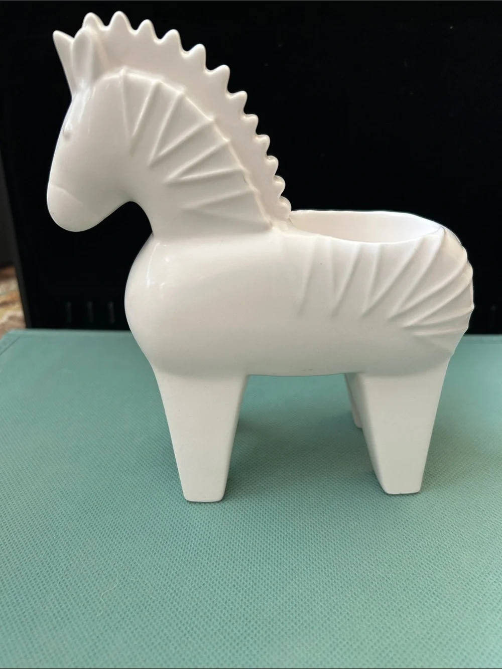 Jonathan Adler White Ceramic Horse Planter